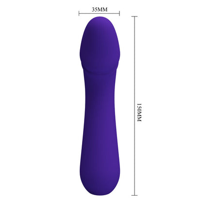 Vibratore ricaricabile Pretty Love Cetus viola con design ergonomico e superficie liscia, marca Pretty Love Smart.
