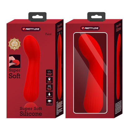 Vibratore ricaricabile Pretty Love Faun rosso con design ergonomico e dettagli eleganti, per massaggi e piacere personale.