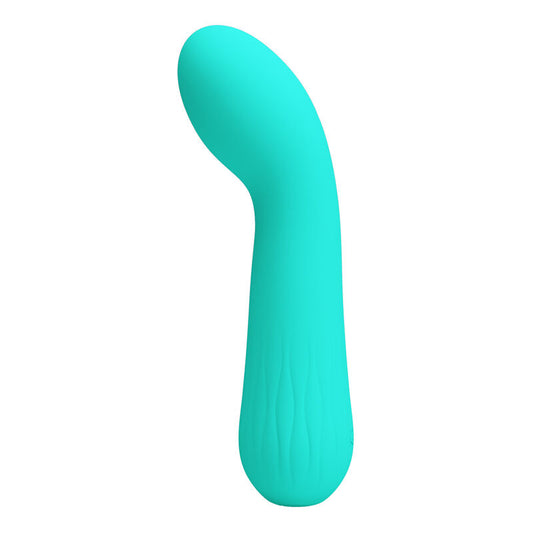 Vibratore ricaricabile Pretty Love Faun verde acqua con design ergonomico e superficie liscia, prodotto da Pretty Love Smart.