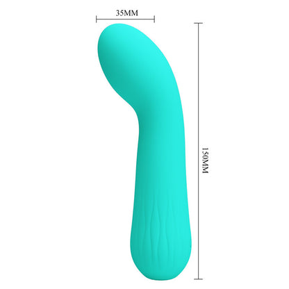 Vibratore ricaricabile PRETTY LOVE FAUN verde acqua con design ergonomico e texture liscia, marca PRETTY LOVE SMART.