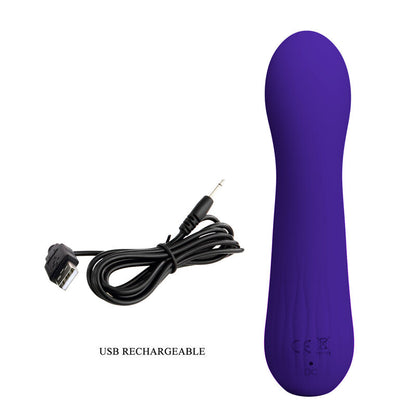 Vibratore ricaricabile Pretty Love Faun Viola, dispositivo di stimolazione elegante con design compatto e dettagli in viola.