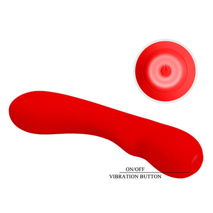 Vibratore ricaricabile Pretty Love Prescott rosso con design ergonomico e superficie liscia, adatto a stimolazione intensa.