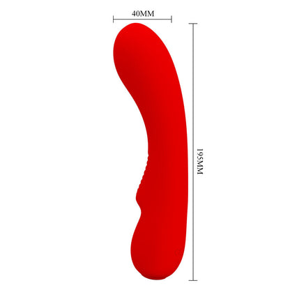 Vibratore ricaricabile Pretty Love Prescott rosso, design elegante e moderno, con superficie liscia e dettagli raffinati.