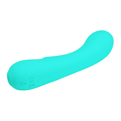 Vibratore ricaricabile Pretty Love Prescott verde acqua, design elegante e dettagli realistici, marca Pretty Love Smart.