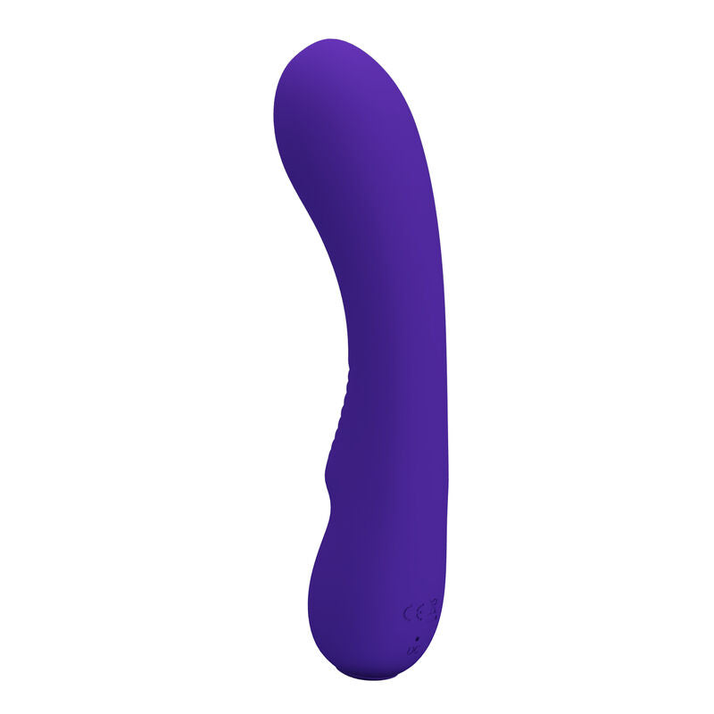 Vibratore ricaricabile Pretty Love Prescott viola, prodotto smart, con design elegante e superficie liscia, visibile in immagine.