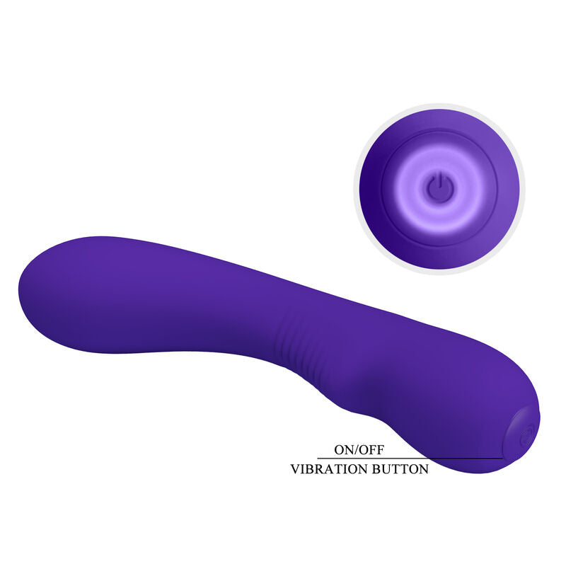 Vibratore ricaricabile Prescott di Pretty Love Smart, colore viola, con design ergonomico e superficie liscia.