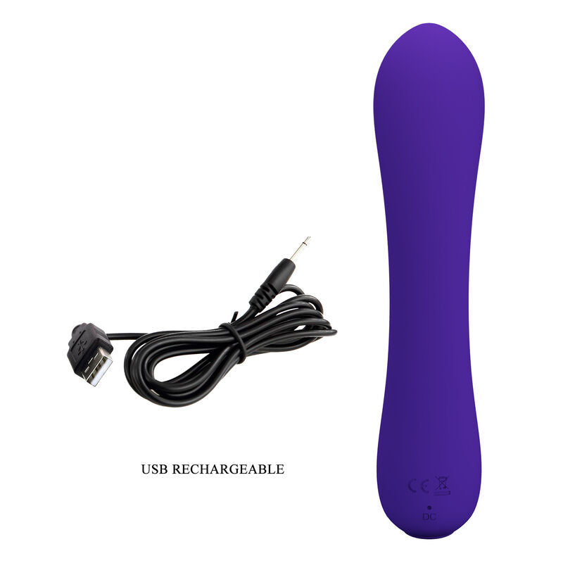 Vibratore ricaricabile Pretty Love Prescott viola, design elegante e compatto, prodotto per il piacere personale.