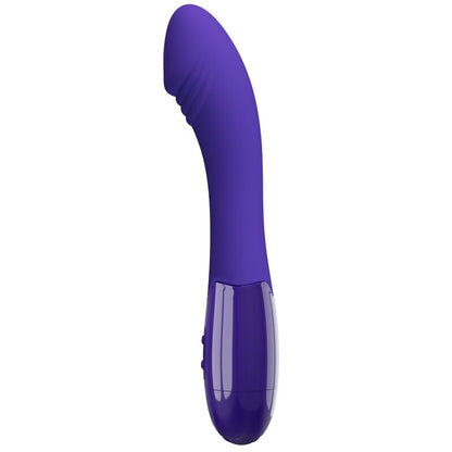 Dildo vibratore Violet Elemental Youth di Pretty Love Youth, con design colorato e dettagli realistici, adatto a stimolazione esterna e interna.