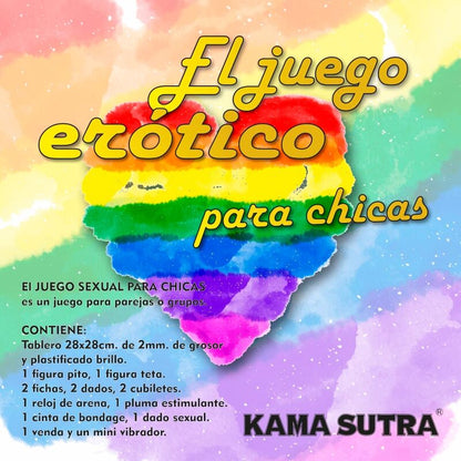 Gioco erotico Diablo Picante per ragazze LGBT, prodotto PRIDE, con scatola e materiali visibili.