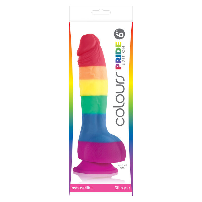 Dildo PRIDE Bandiera LGBT di 15 cm in silicone con design colorato della bandiera arcobaleno, prodotto di marca PRIDE.
