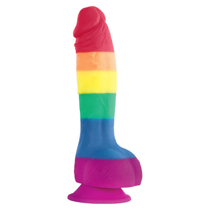Dildo PRIDE Bandiera LGBT di 15 cm con colori arcobaleno, realizzato dal marchio PRIDE, visibile in immagine.