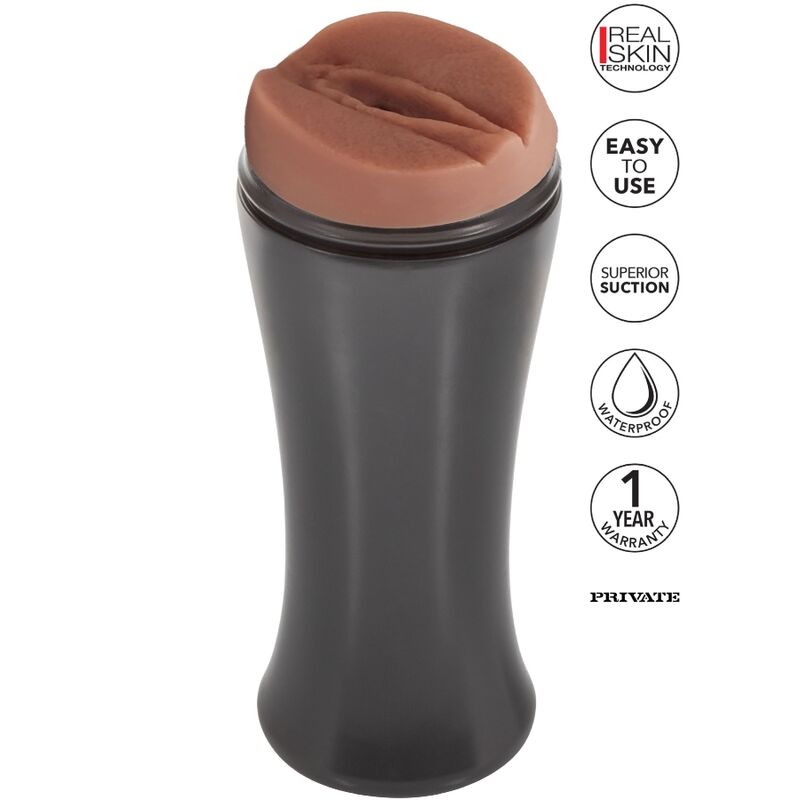 Masturbatore portatile PRIVATE Slutty Señorita To Go con design realistico e dettagliato, ideale per uso personale e discreto.