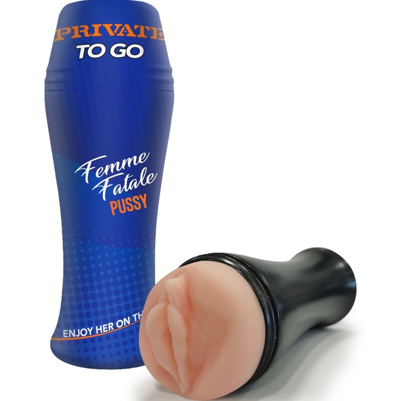 Masturbatore femminile PRIVATE Femme Fatale To Go, dispositivo di piacere portatile con design realistico e texture dettagliata.