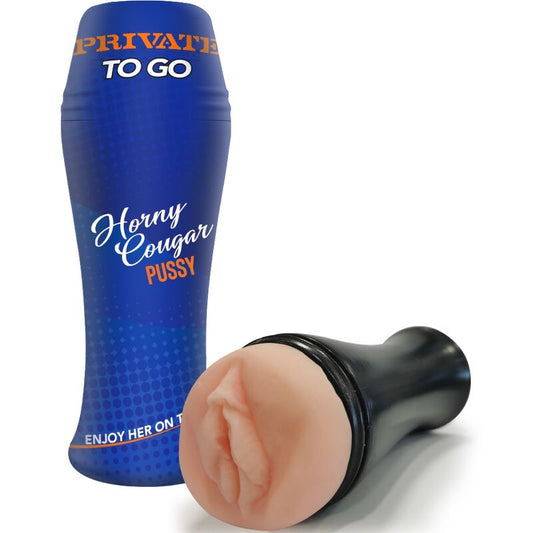 Masturbatore portatile Horny Cougar To Go di PRIVATE, modello in silicone con dettagli realistici, per uso personale.