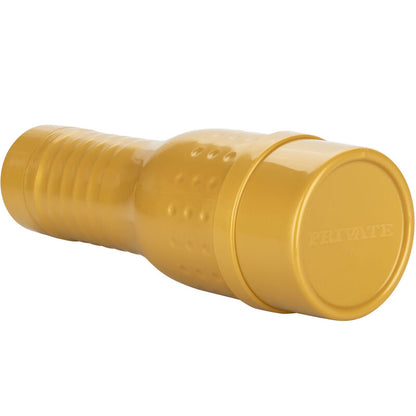 Masturbatore naturale tubo originale del marchio PRIVATE, dettaglio del prodotto con superficie realistica e design compatto.