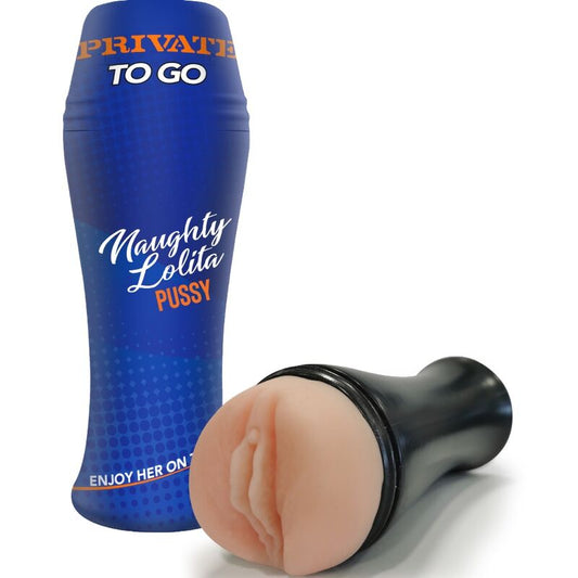 Masturbatore privato Naughty Lolita To Go di marca PRIVATE, dettagli realistici e compatto, design portatile e discreto.