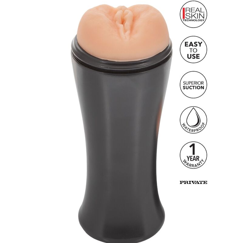 Masturbatore originale PRIVATE Vacuum Cup To Go, design compatto e realistico, con dettagli che simulano una sensazione realistica.