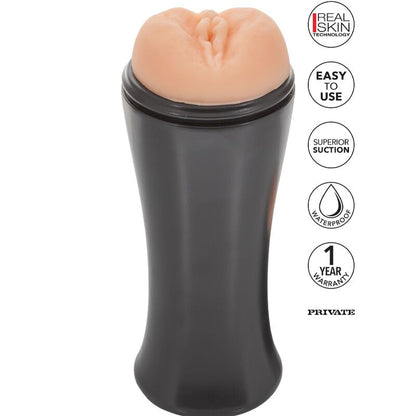 Masturbatore originale PRIVATE Vacuum Cup To Go, design compatto e realistico, con dettagli che simulano una sensazione realistica.