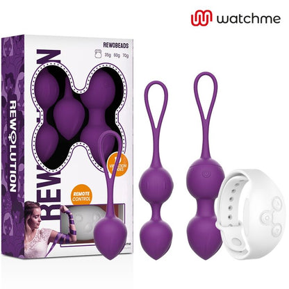 Sfere vibranti REWOBEADS di REWOLUTION con telecomando e tecnologia WatchMe, dispositivo innovativo per il divertimento.