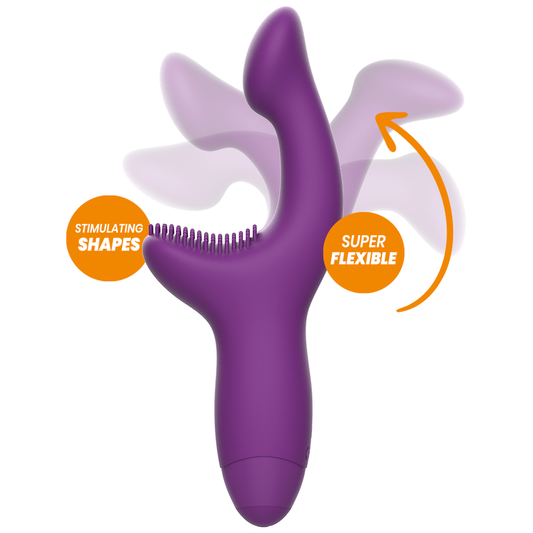 Stimolatore REWOKISS di REWOLUTION, vibratore puntiforme per la stimolazione sensuale, con design compatto e dettagli morbidi.