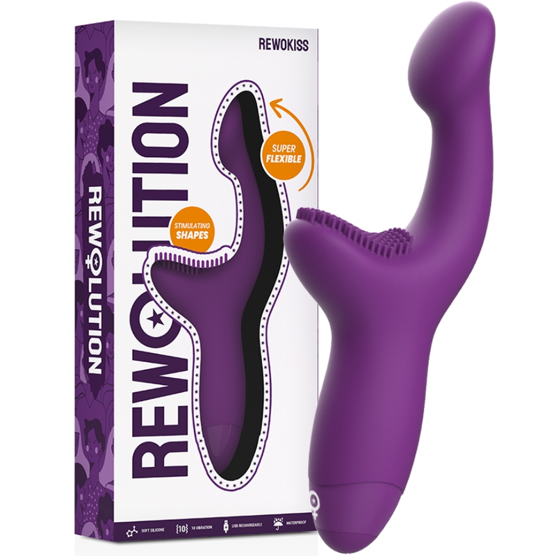 Stimolatore ReWOKISS di ReWOLUTION, vibratore puntuale per piacere femminile, con design ergonomico e dettagli eleganti.