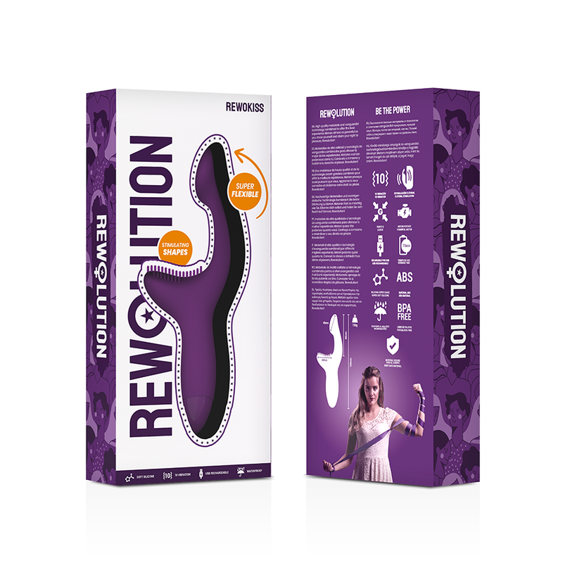 Stimolatore REWOKISS di REWOLUTION, vibratore punto per stimolazione mirata, con design ergonomico e superficie liscia.