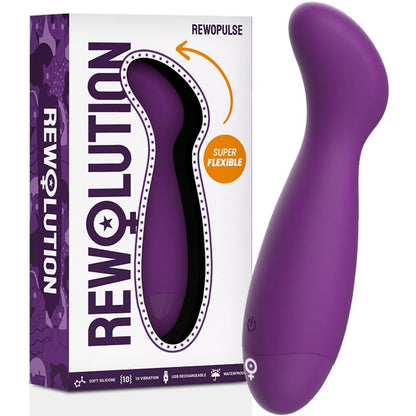 Vibratore flessibile Rewopulse di Rewolution, stimolatore del punto G con design ergonomico e superficie liscia.