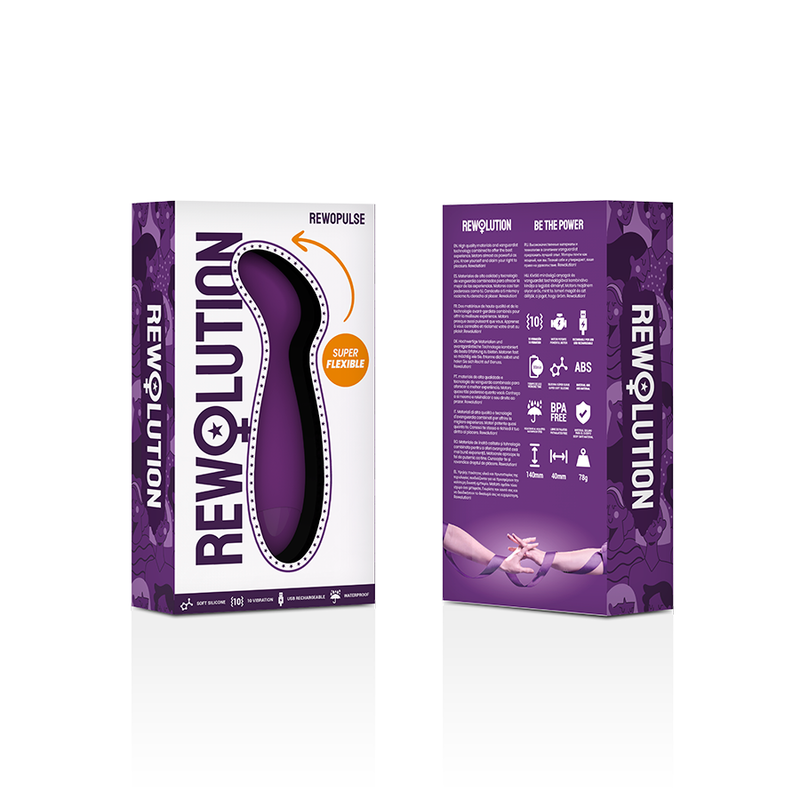Stimolatore del punto G REWOPULSE di REWOLUTION, vibratore flessibile e ergonomico in dettaglio.