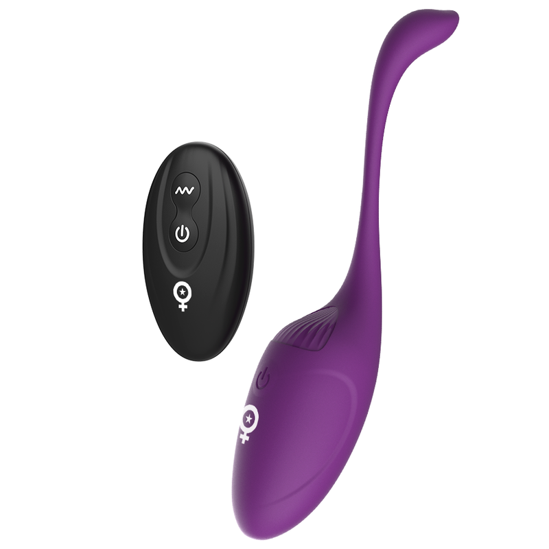 Vibratore a forma di uovo REWOVO con telecomando, prodotto dalla marca REWOLUTION, in vari colori e materiali lisci.