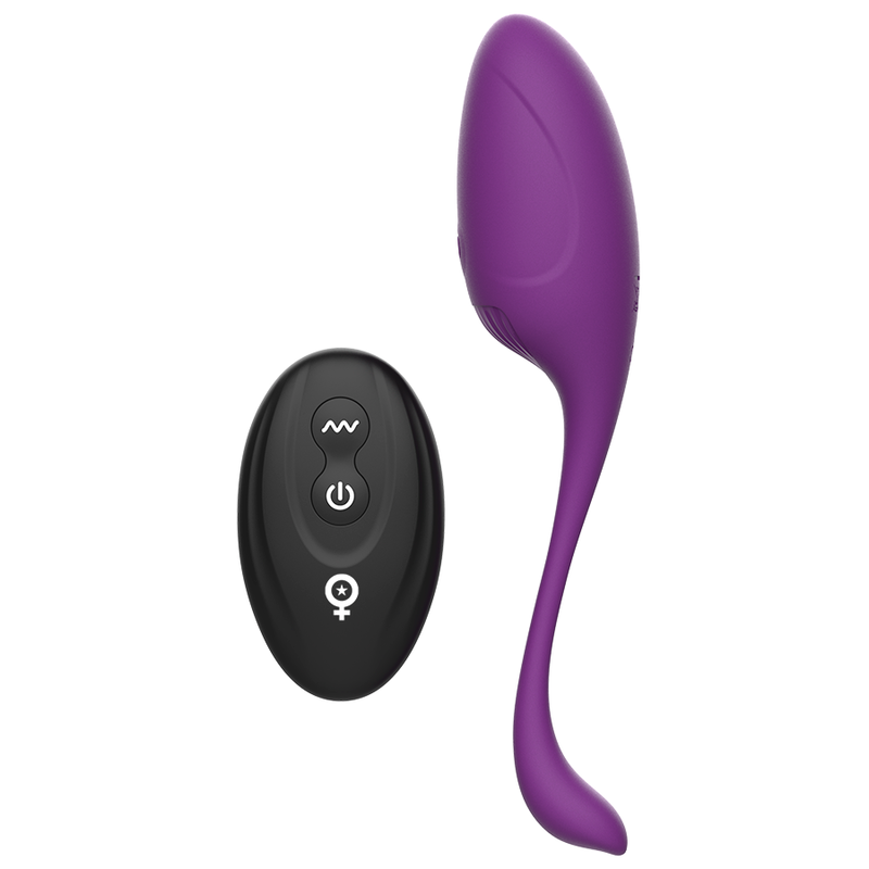 Vibratore a forma di uovo con telecomando REWOVO di REWOLUTION, design ergonomico e superficie liscia in silicone nero