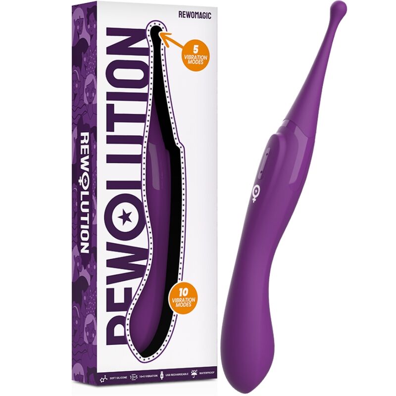 Stimolatore Rewomagic Rewolution, dispositivo di massaggio con design compatto e tecnologia avanzata per il benessere personale.
