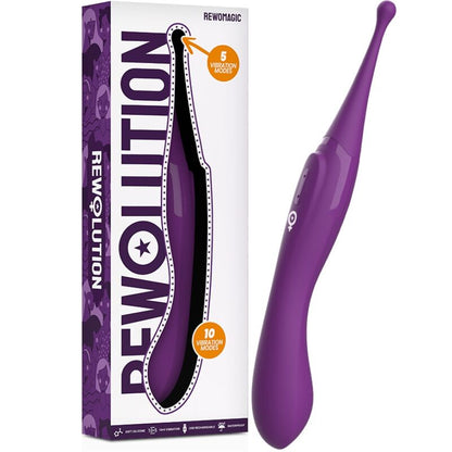 Stimolatore Rewomagic Rewolution, dispositivo di massaggio con design compatto e tecnologia avanzata per il benessere personale.
