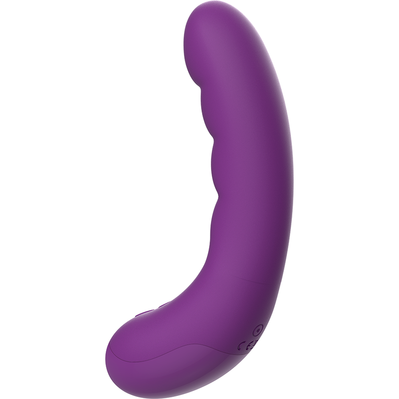 Vibratore flessibile ricaricabile REWOCURVY di REWOLUTION, con forma ergonomica e superficie liscia, per stimolazione piacevole.