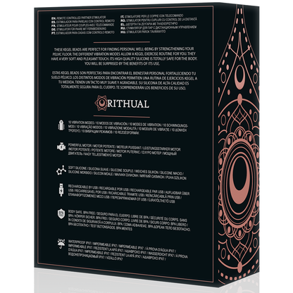 Sfere kegel vibranti RITHUAL NISHA, ricaricabili, con design orchidea, ideale per esercizi di rafforzamento del pavimento pelvico.