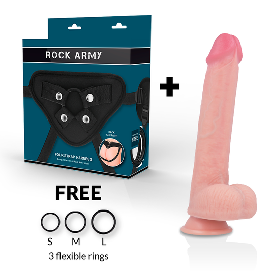Dildo in silicone liquido KingCobra di ROCKARMY, 24 cm, con diametro di 4,77 cm, superficie dettagliata e realistico.