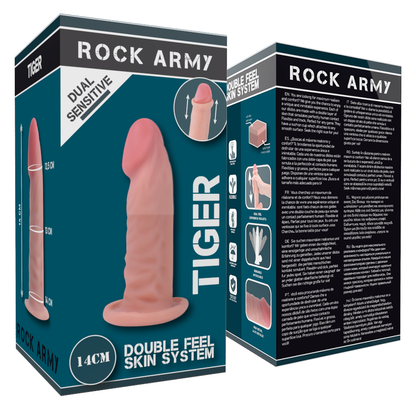 Coppia di cuscinetti ROCKARMY DUAL DENSITY TIGER da 14 cm e 4,46 cm, con design a doppia densità e finitura dettagliata