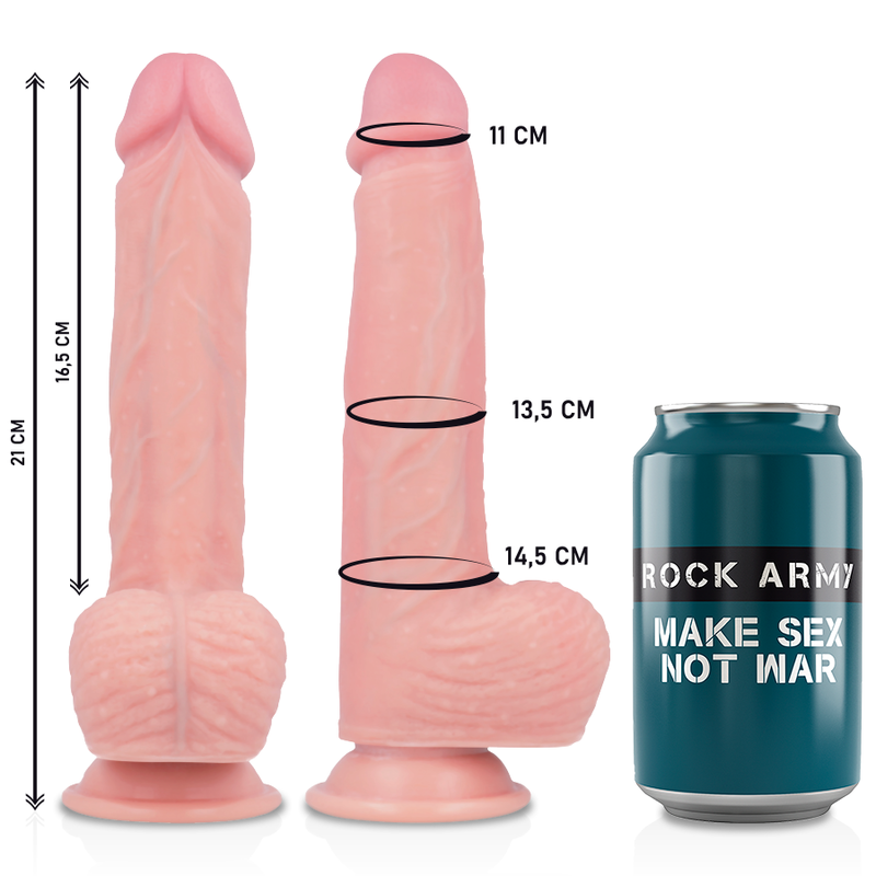 Imbracatura in silicone liquido premium Spitfire realistico di ROCK ARMY, lunghezza 21 cm, dettaglio di alta qualità.