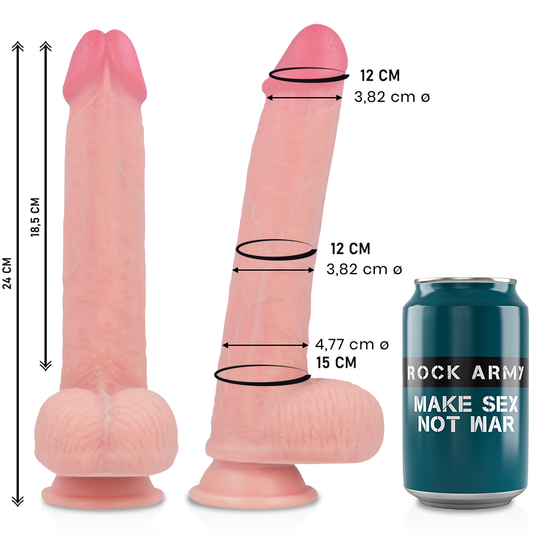 Silicone realistico KingCobra di ROCKARMY, 24 cm, con dettagli realistici e superficie liscia, per esperienze di alta qualità