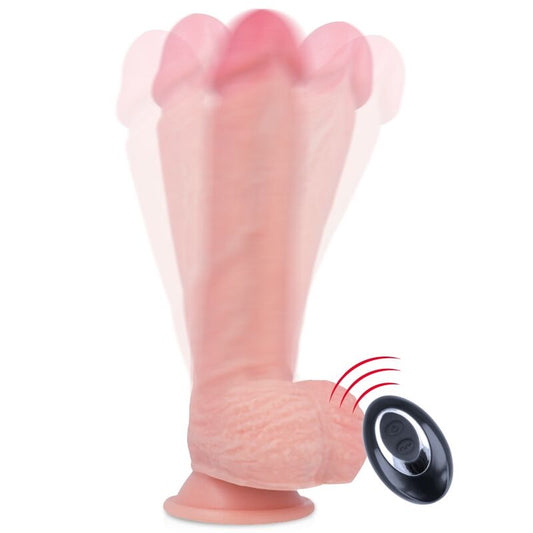 Vibratore in silicone liquido ROCKARMY Apache con telecomando, lunghezza 20,5 cm e diametro 4,62 cm, dettaglio visibile.