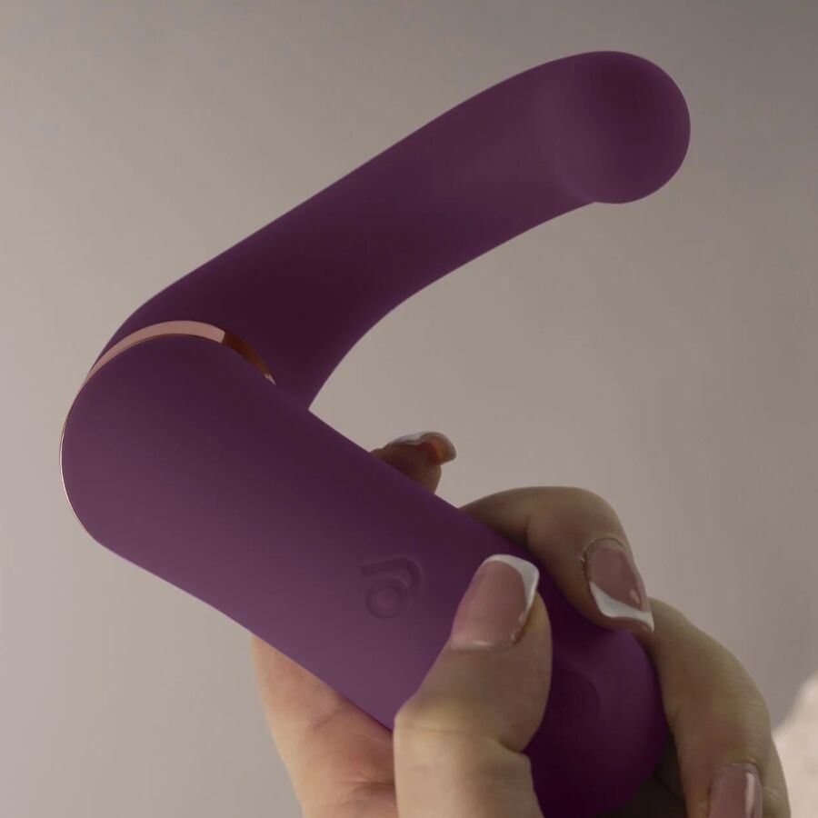 Vibratore doppio ROCKS-OFF GEMINI, stimolatore clitoride e punto G, colore viola, con design ergonomico e superfici lisce.
