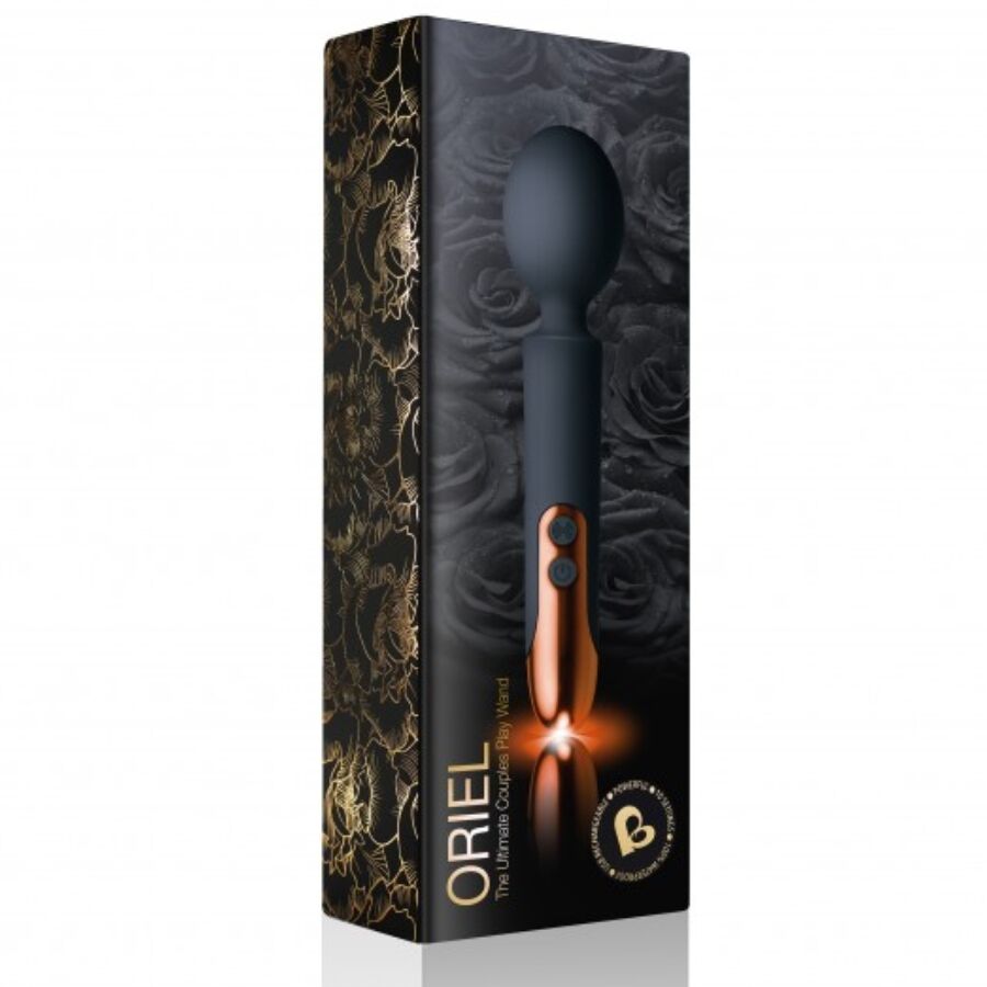 Massaggiatore per coppie ROCKS-OFF Oriel, dispositivo vibrante in silicone con design elegante, ideale per relax e intimità di coppia.