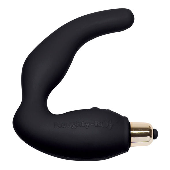 Massaggiatore punto G maschio ROCKS-OFF Naughty Boy 7 V nero, design elegante e funzionale per piacere e relax.