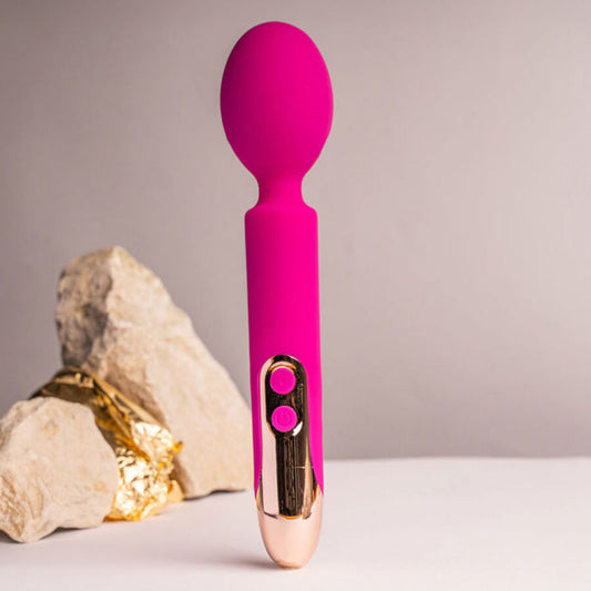 Vibratore a bacchetta flessibile ROCKS-OFF ORIEL di colore fucsia, design ergonomico e morbido per una stimolazione precisa