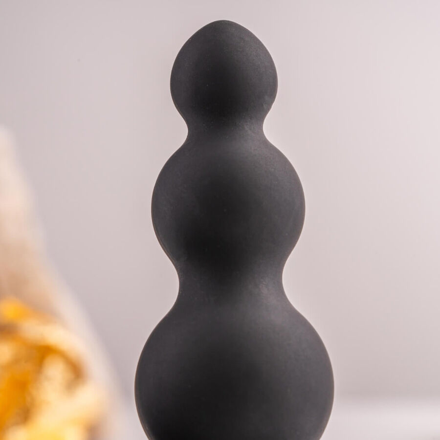 Plug anale nero ROCKS-OFF Petite Sensations Bubbles con vibrazione, design compatto e morbido in silicone.
