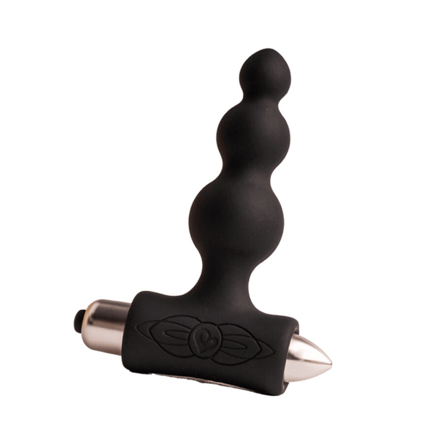 Plug anale vibratore nero ROCKS-OFF Petite Sensations Bubbles, design compatto e vibrante per piacere anale.