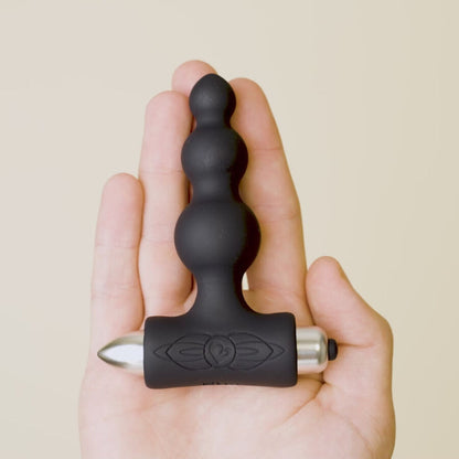 Plug anale vibratore nero ROCKS-OFF Petite Sensations Bubbles, design compatto e vibrante per stimolazione piacevole.