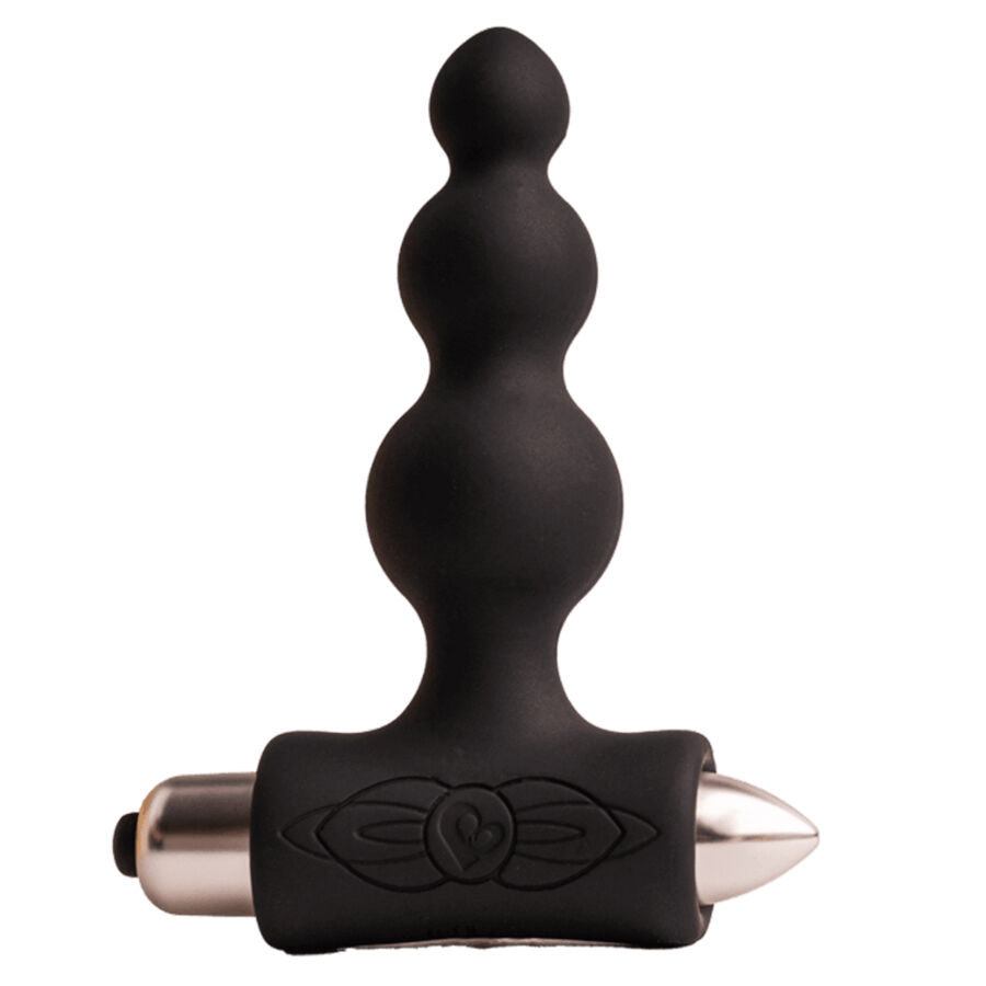 Plug anale vibratore nero ROCKS-OFF Petite Sensations Bubbles, design compatto e stimolante, per piacere e relax.