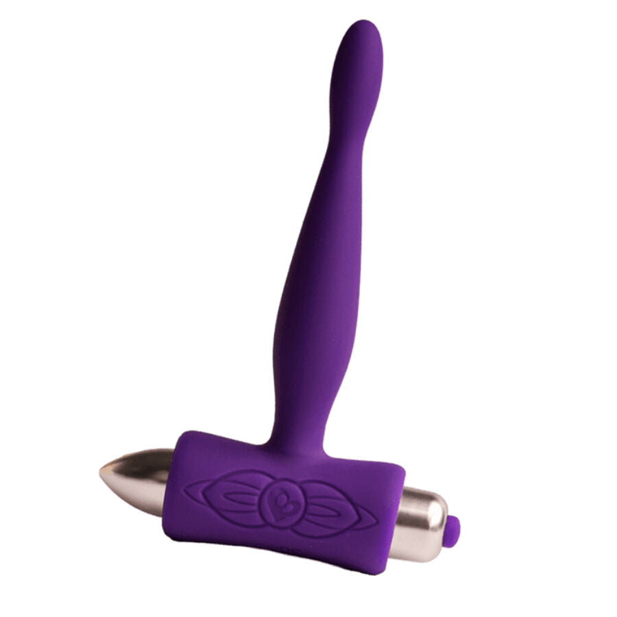 Plug anale vibratore viola ROCKS-OFF Petite Sensations Teazer, design compatto e stimolante, con superficie liscia e dettagli ergonomici.