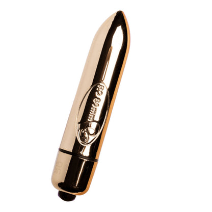 Proiettile vibrante ROCKS-OFF RO-80 Champagne Golden, dispositivo di stimolazione elegante e potente, immagini dettagliate.