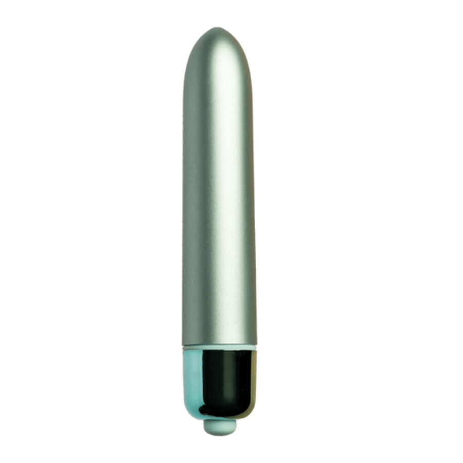 Bullet vibrante verde acqua ROCKS-OFF RO-90 AQUA LILY, design colorato e dettagliato, visibile dall'immagine.